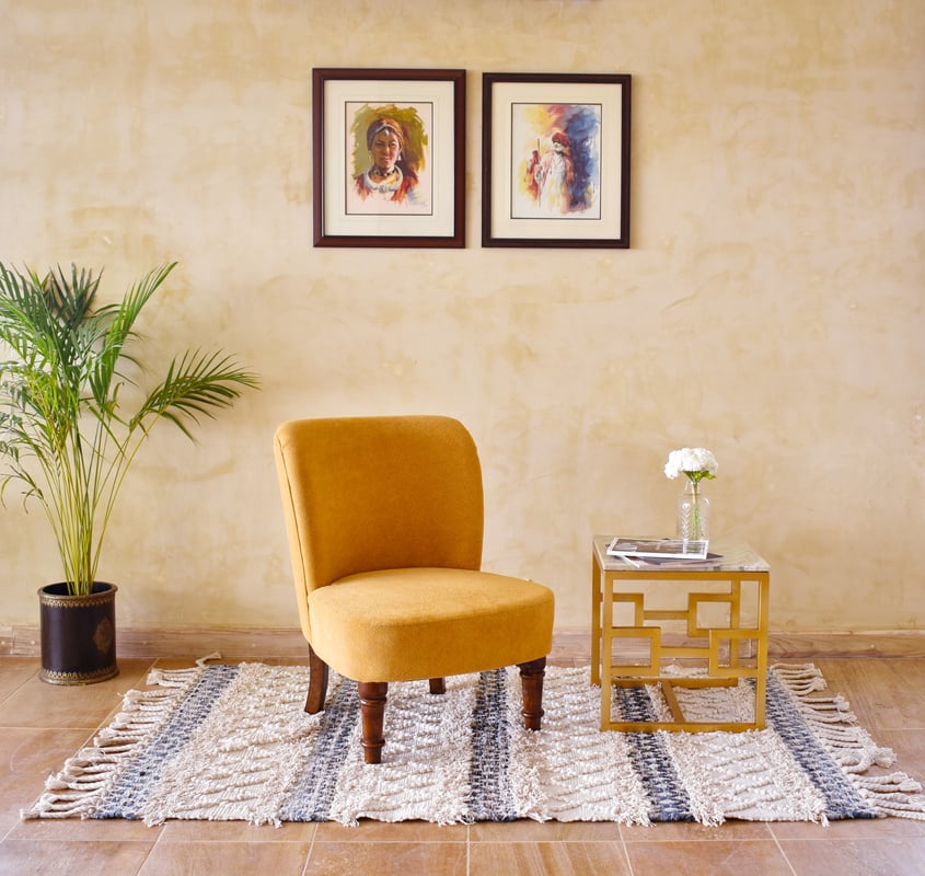 A Yellow Leather Chair